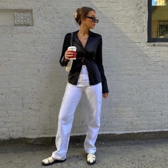 Weworewhat Danielle Bernstein Traditional Chameuse Button Down - Picture 1 of 4